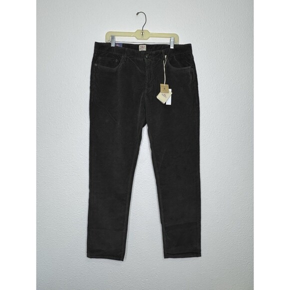 NWT Faherty Corduroy Pants Black Faded Cotton Men's Size 35 5-Pocket MSRP $168